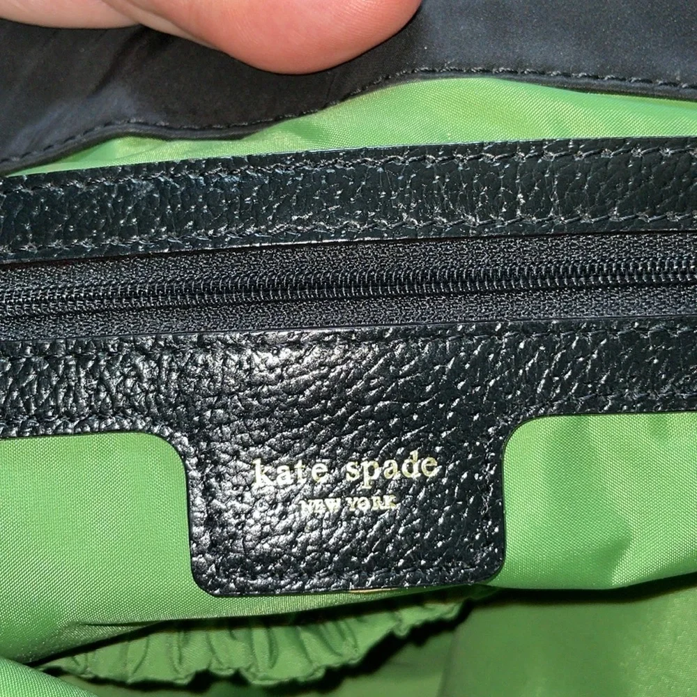 Kate Spade black quilted leather trim diaper bag